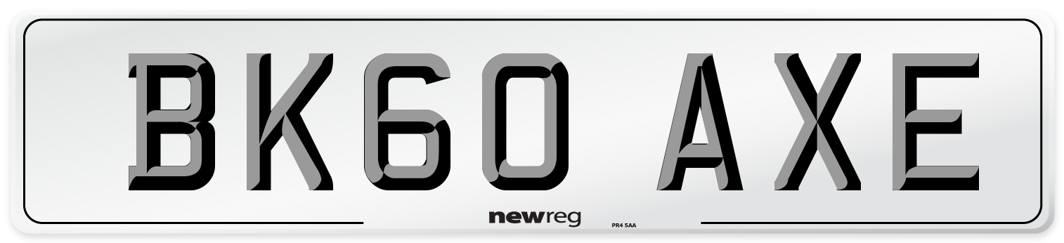BK60 AXE Number Plate from New Reg